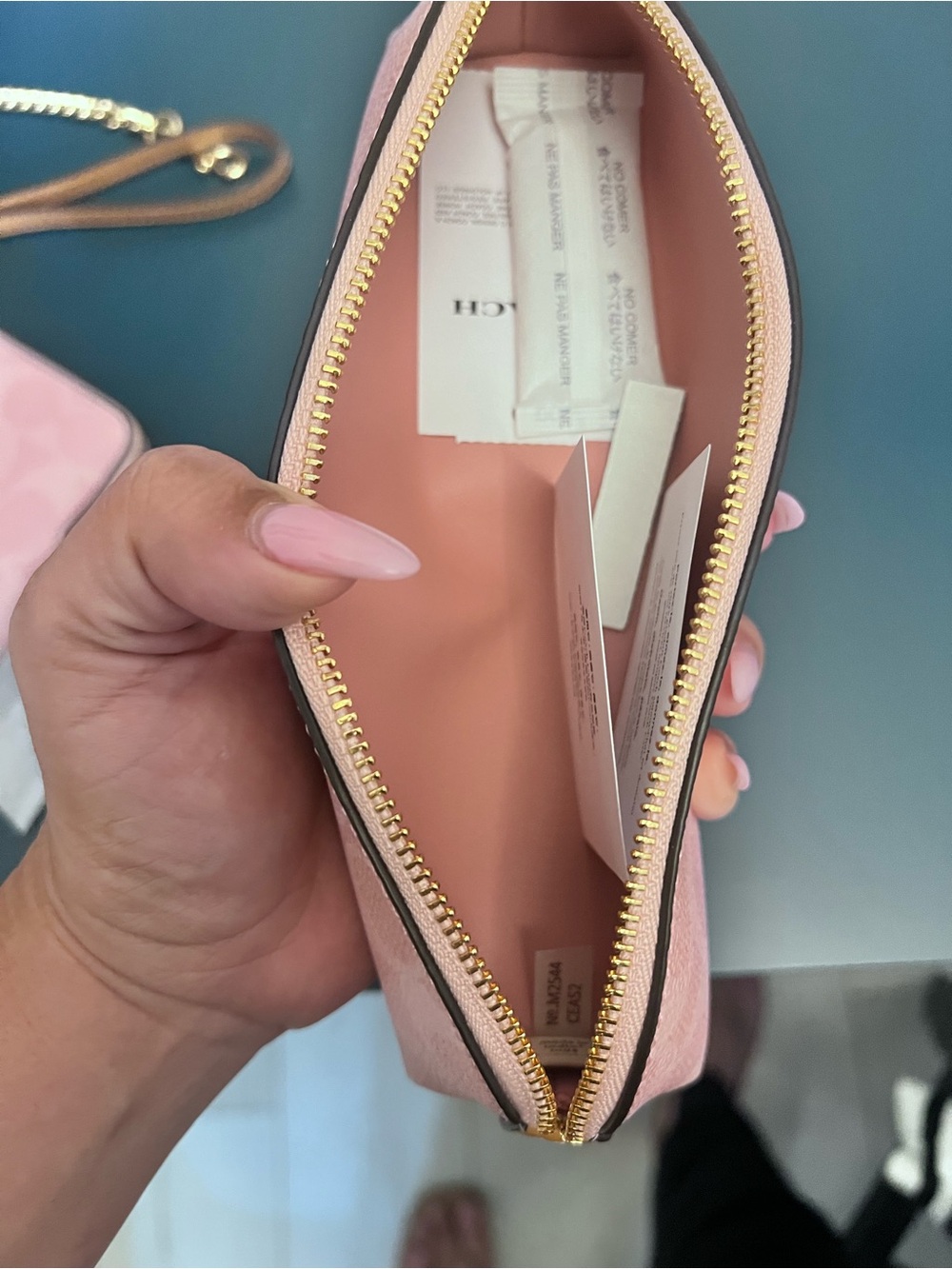 Coach Powder Pink Coated Canvas Pencil Case - Picture 5 of 5
